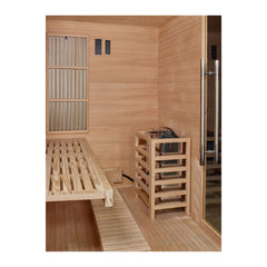 Golden Designs 2025 Soria 3-Person Hybrid Near Zero EMF Infrared and Steam Sauna