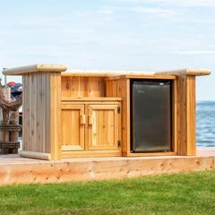 Dundalk Leisurecraft Tropical Paradise Tikibar without roof with fridge and cupboard